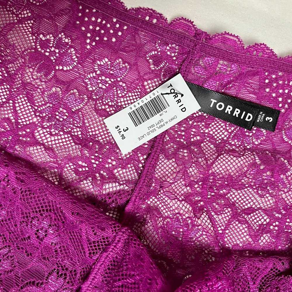 Torrid Lacey Cheeky Panties in Purple/Raspberry - Various Sizes Available